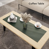 PVC Leather Green Table Runner