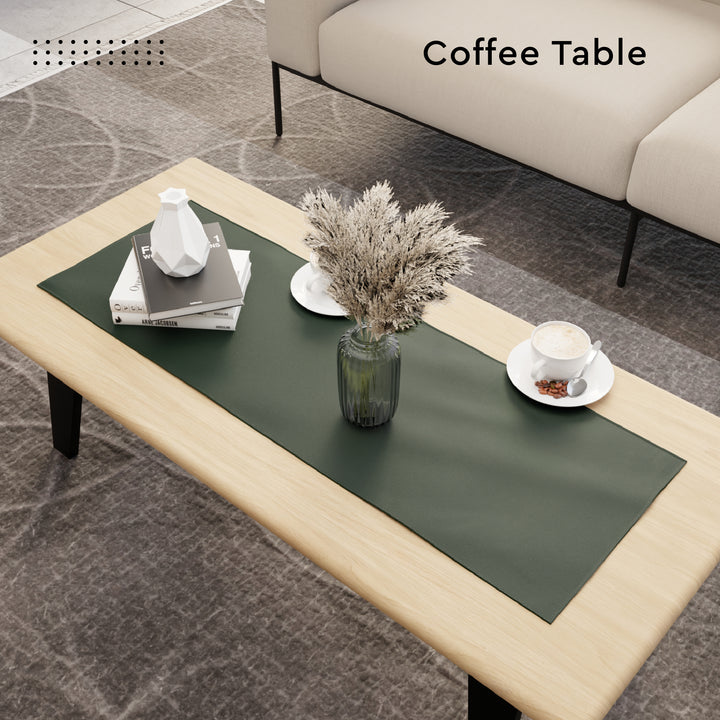 PVC Leather Green Table Runner