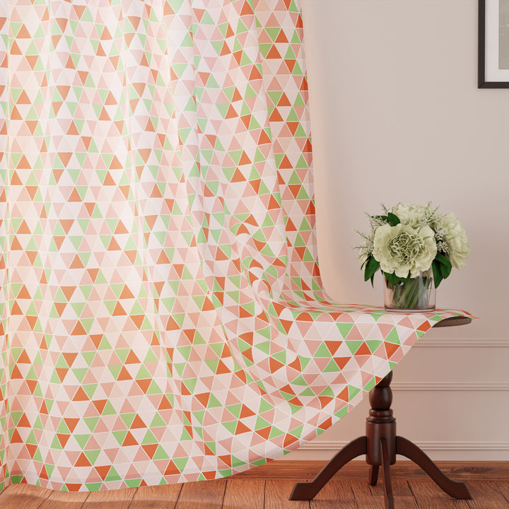 Polyester Triangles Tomato Curtain (Pack of 2)