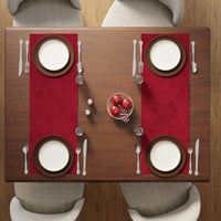 Quilted Velvet Red Table Runner