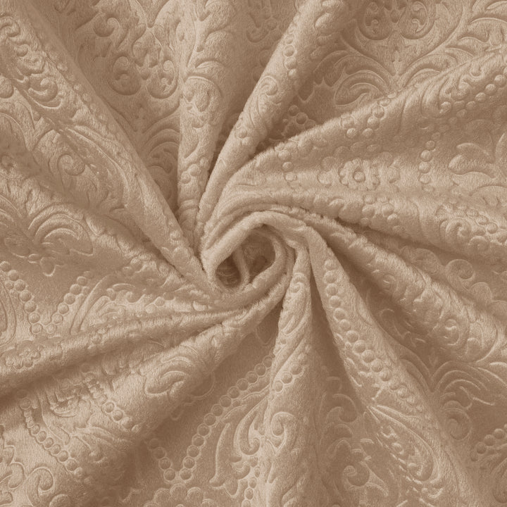 Embossed Velvet Beige Fabric