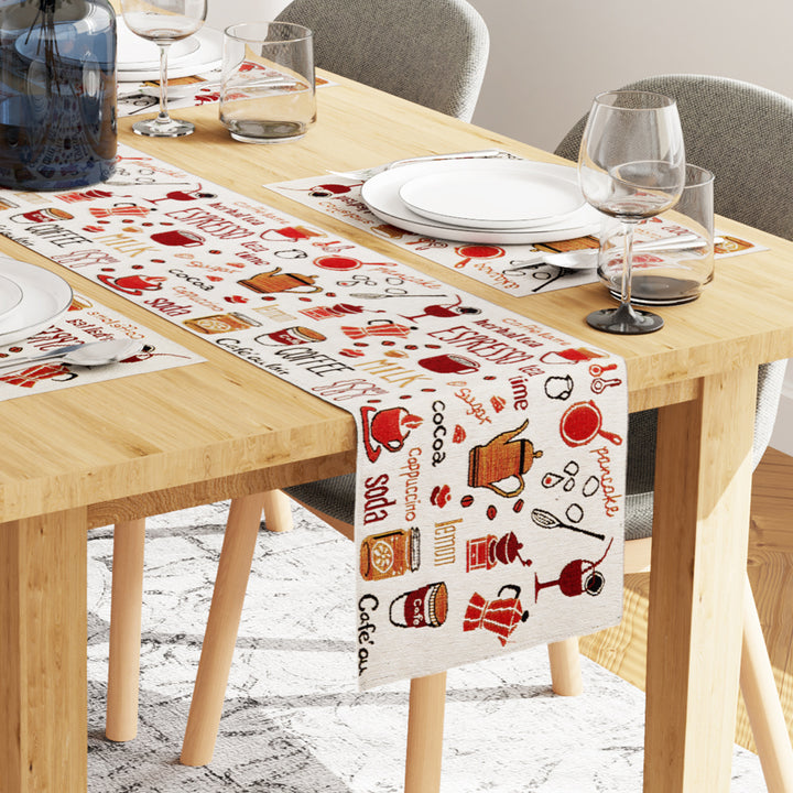 Cotton Espresso Table Runner+Placemat (Pack of 5)