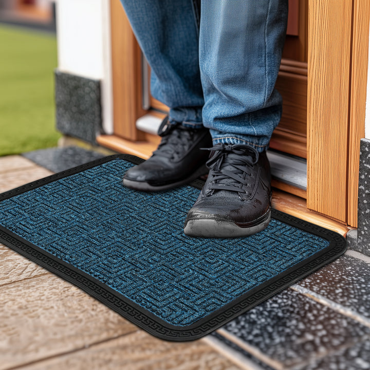 Polypropylene Main Door Entrance Mats Welcome Mat with Rubber Border | Anti Slip Rubber Backing | Ideal for Home, Outdoor, Balcony, Office | Pack of 1
