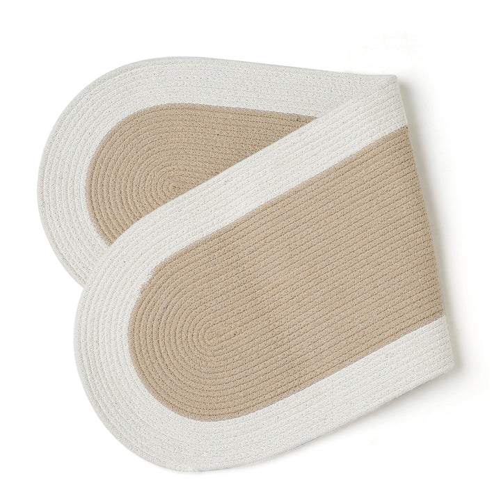 Cotton Beige & Off White Table Runner (Pack of 1)
