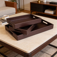 Leather Copper Leather Serving Tray