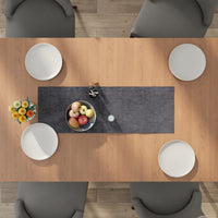 Chenille Grey Table Runner