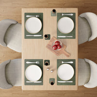 2 Sided Leather Olive Placemat + Coaster