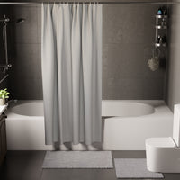 Polyester ZZ Light Grey Combo Shower Curtain + Bathmat (Pack of 3)