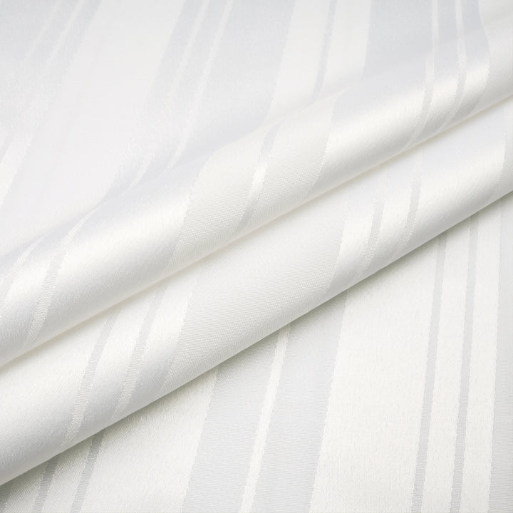 Polyester Stripe White Shower Curtain (Pack of 1)