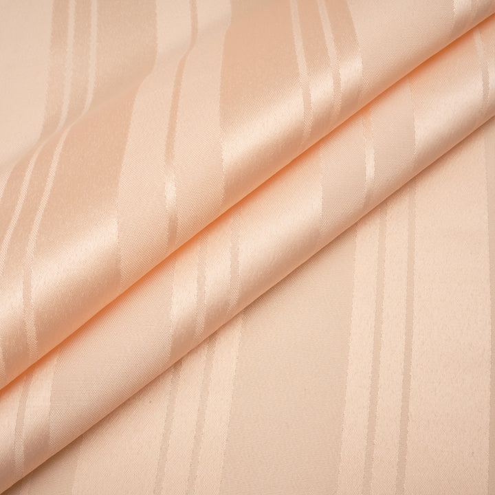 Polyester Stripe Peach Shower Curtain (Pack of 1)