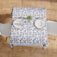Spun Polyester Indigo Table Cloth (Pack of 1)