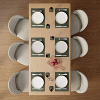 2 Sided Leather Olive Placemat + Coaster