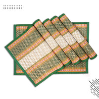 Madur Kathi Green Table Runner+Placemat (Pack of 7)