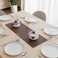 2 Sided Leather Brown & Tan Table Runner (Pack of 1)