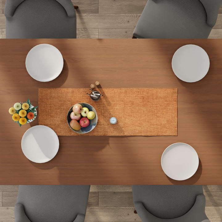 Chenille Peach Table Runner