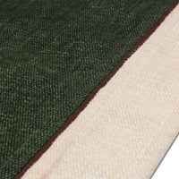 Cotton Off White & Moss Green Table Runner (Pack of 1)