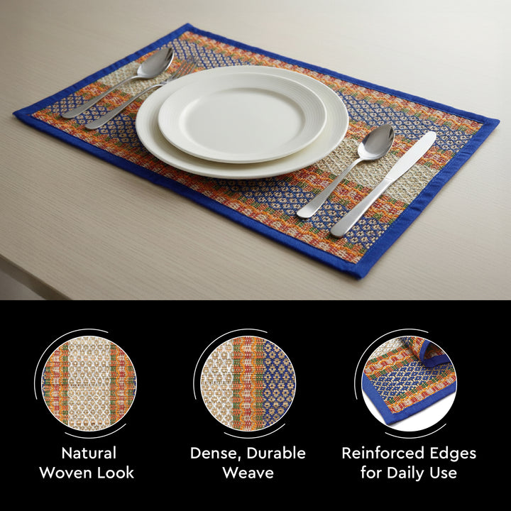 Madur Kathi Blue Placemat (Pack of 4)
