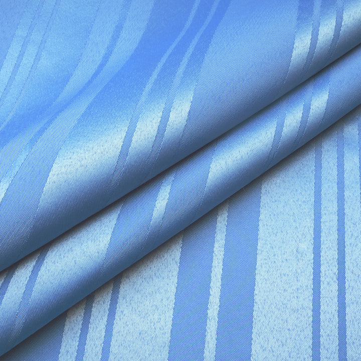 Polyester Stripe Blue Shower Curtain (Pack of 1)