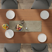 Chenille Stone Grey Table Runner