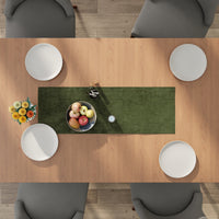 Chenille Moss green Table Runner