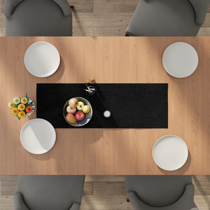 Chenille Black Table Runner