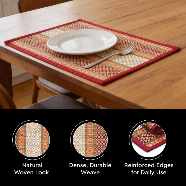 Madur Kathi Red Placemat (Pack of 4)