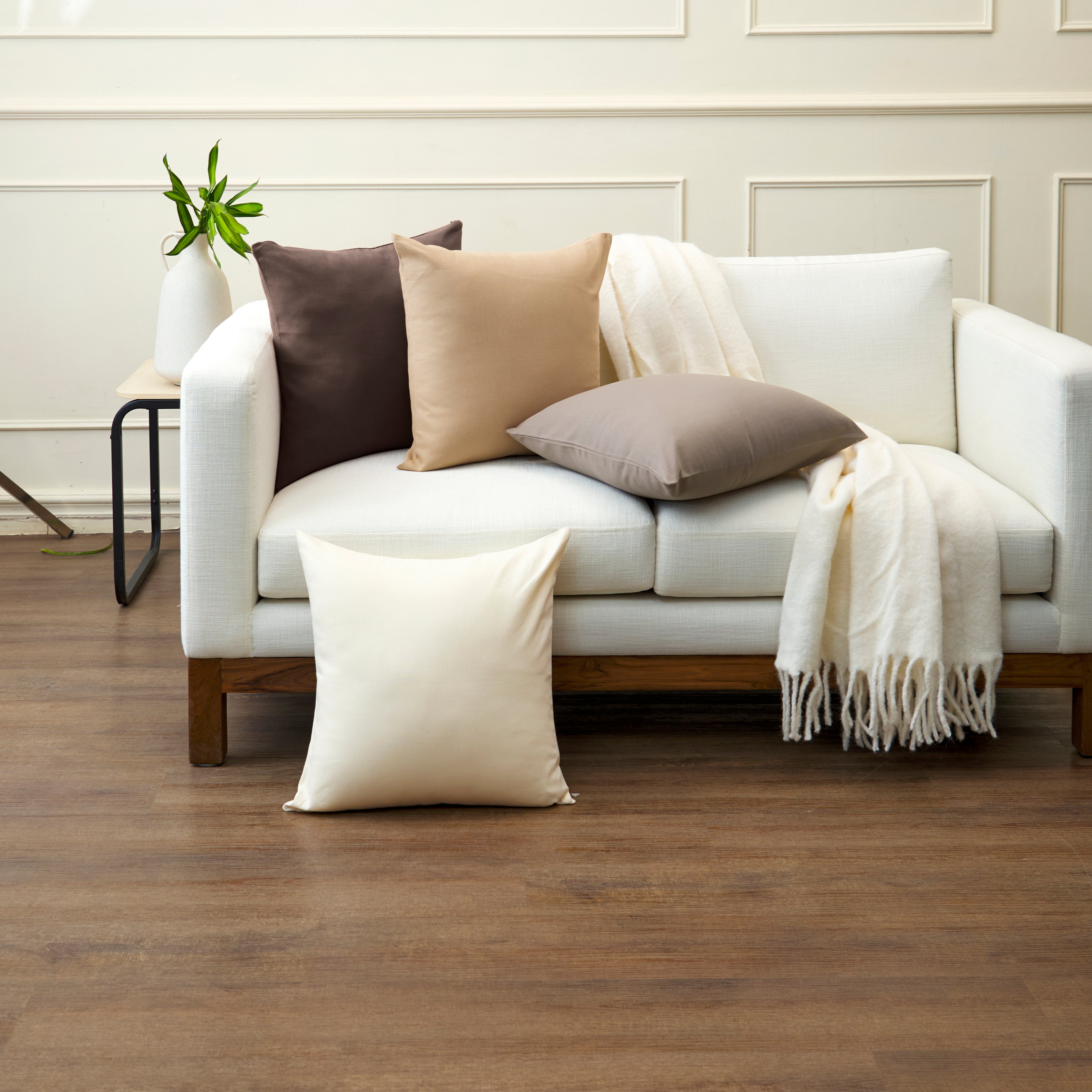 Canvas Dark Taupe Cushion Cover