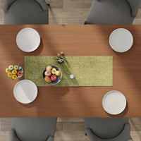 Chenille Olive Table Runner
