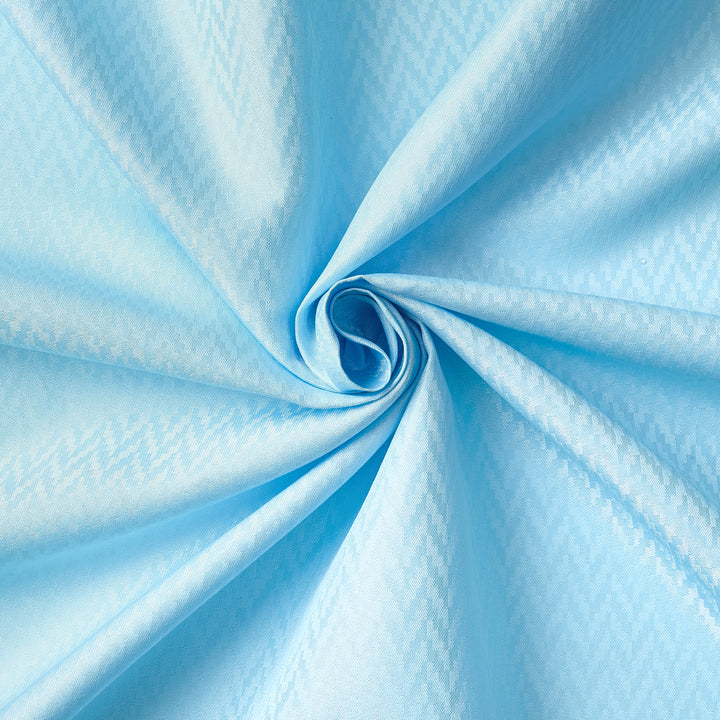 Polyester ZZ Light Blue Shower Curtain (Pack of 1)