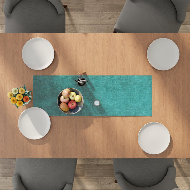 Chenille Turq Table Runner