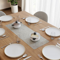 2 Sided Leather Grey & Blue Table Runner (Pack of 1)