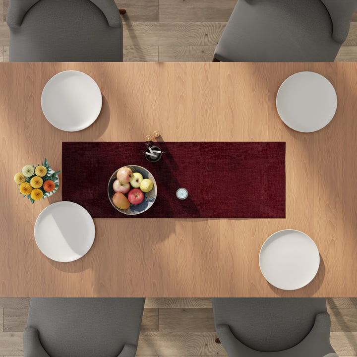 Chenille Maroon Table Runner