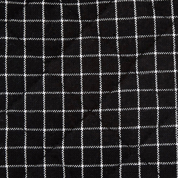 Cotton Butcher Checks Black Oven Gloves (Pack of 2)