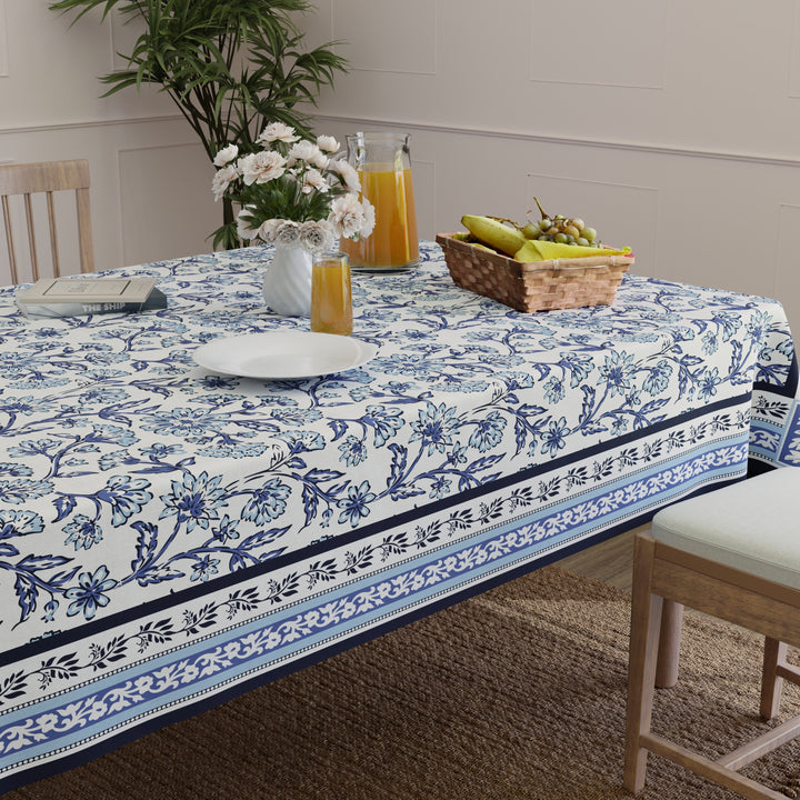 Spun Polyester Indigo Table Cloth (Pack of 1)