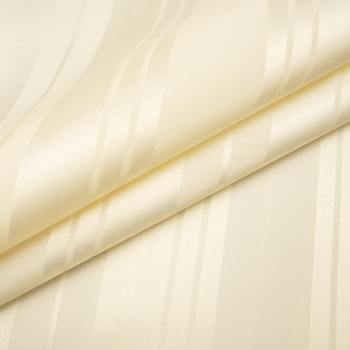 Polyester Stripe Cream Shower Curtain (Pack of 1)