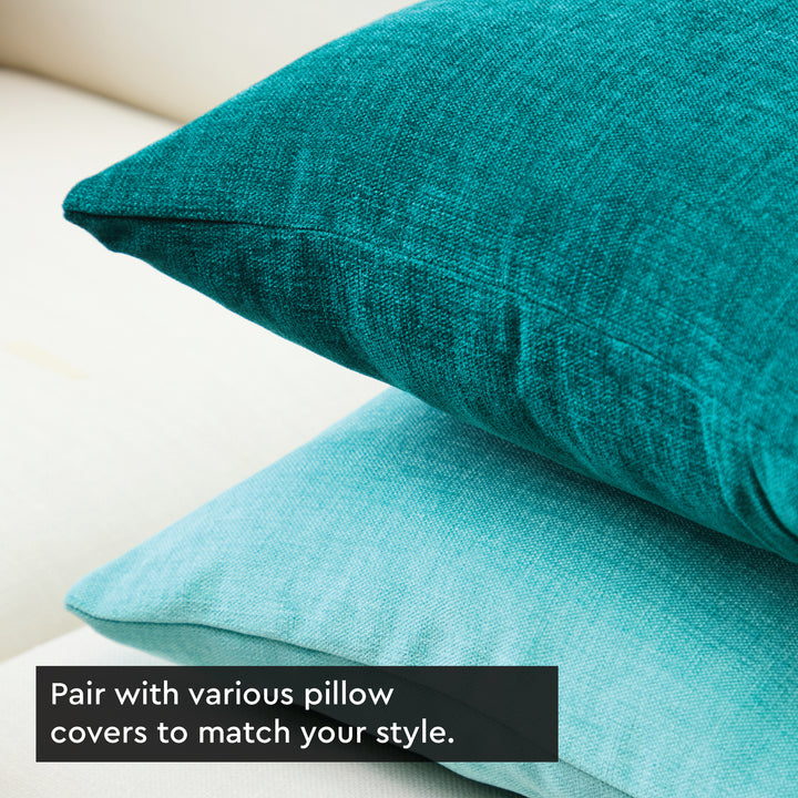 Chenille Solid Azul Blue Cushion Cover (Pack of 1)