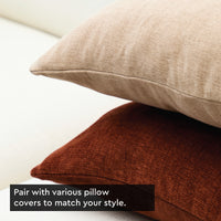 Chenille Solid Rust Orange Cushion Cover (Pack of 1)