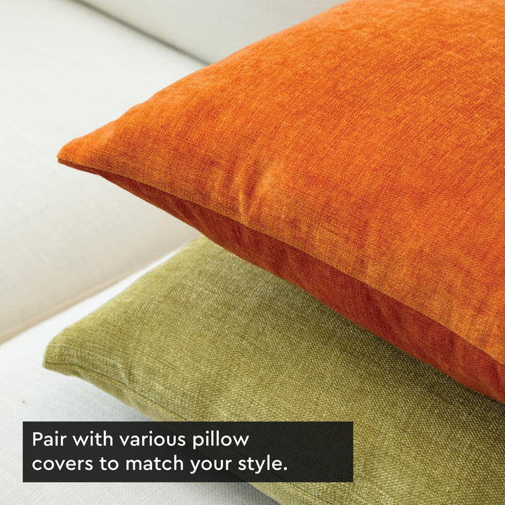 Chenille Solid Olive Cushion Cover (Pack of 1)
