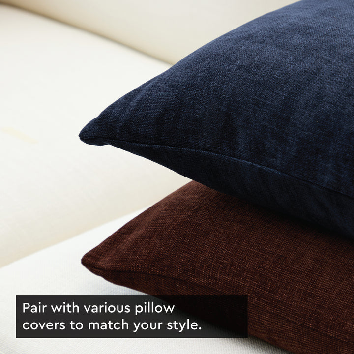 Chenille Solid Navy Blue Cushion Cover (Pack of 1)