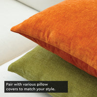 Chenille Solid Orange Cushion Cover (Pack of 1)