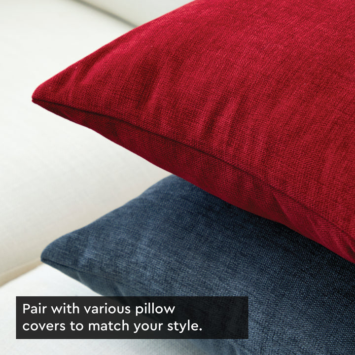 Chenille Solid Scarlet Red Cushion Cover (Pack of 1)