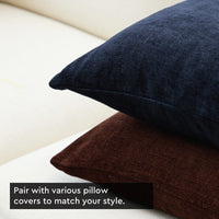 Chenille Solid Navy Blue Cushion Cover (Pack of 1)