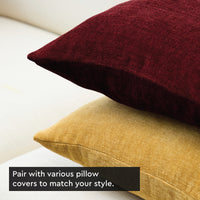 Chenille Solid Maroon Cushion Cover (Pack of 1)