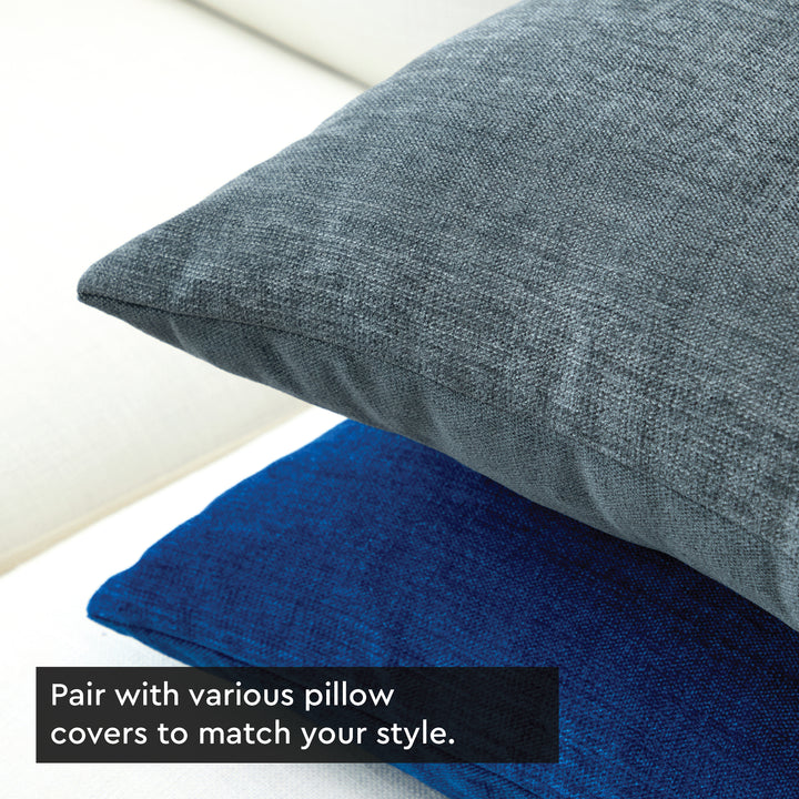 Chenille Solid Denim Cushion Cover (Pack of 1)