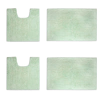 Cotton Sage Green Bathmat (Pack of 4)