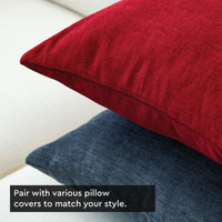 Chenille Solid Scarlet Red Cushion Cover (Pack of 1)