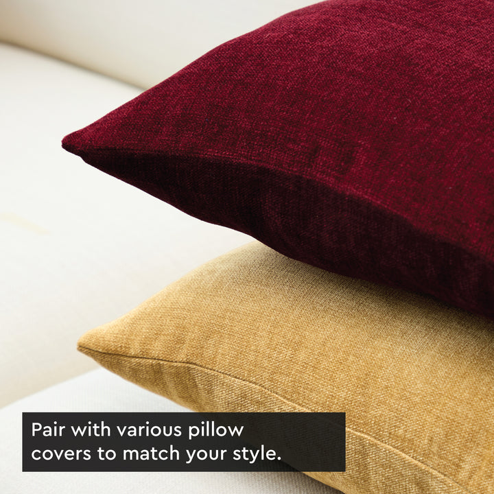 Chenille Solid Mustard Cushion Cover (Pack of 1)