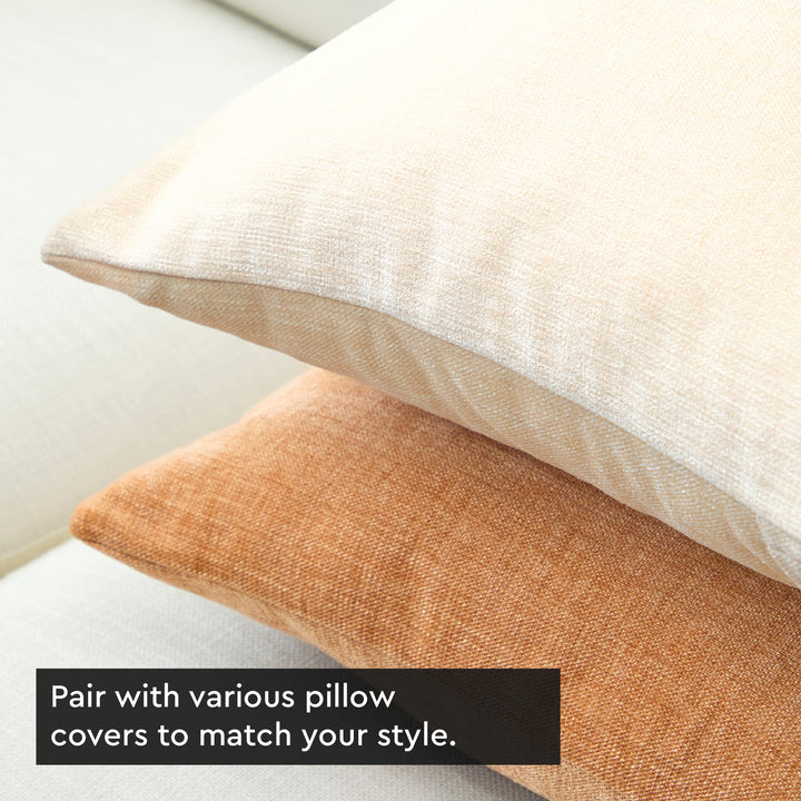 Chenille Solid Natural Cushion Cover (Pack of 1)
