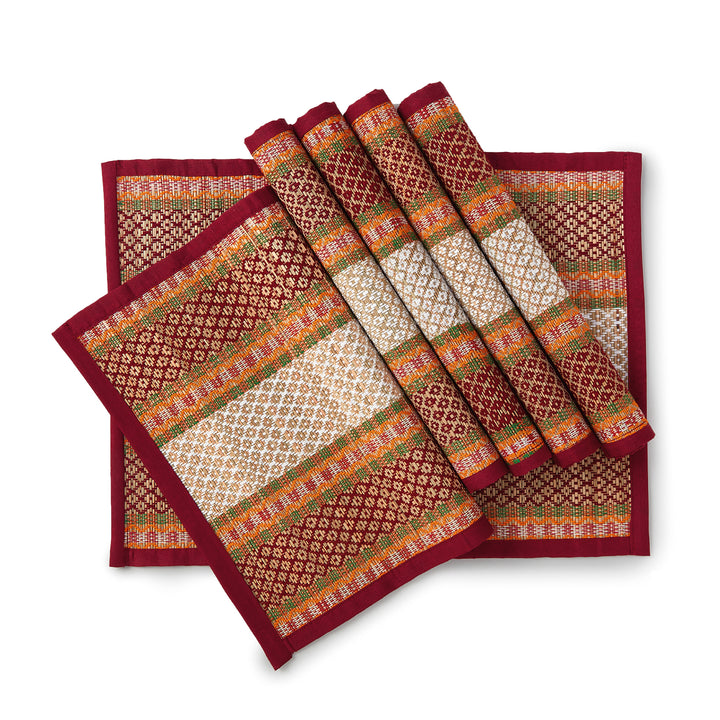 Madur Kathi Red Placemat (Pack of 4)