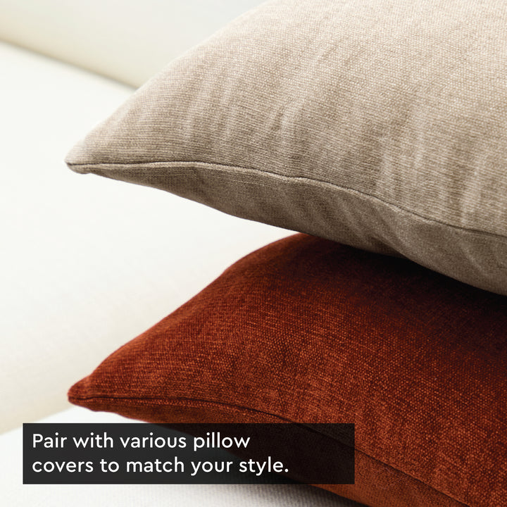 Chenille Solid Sand Cushion Cover (Pack of 1)
